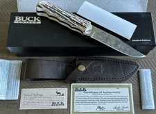 MINT Buck 1776 STAG Fixed Blade Knife Custom Etched Spirit of 76 COA Box 1/50 picture