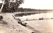 Brainerd Minnesota RPPC Round Lake Row Boats & Docks 1940s real photo picture