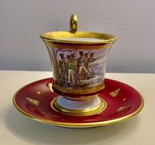 Vintage Le Tallec h/p cup & saucer Napoleon Bonaparte battle Witepsk, Vitebsk picture