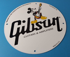 Vintage Gibson Guitars - Mickey Mouse Porcelain Gas Pump Service Station Sign picture