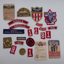 1950s Boy Scouts BSA Indiana Patch Lot Angola Miakonda Big Island CAP Cards picture