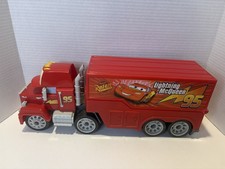 Original Large 2007 Pixar Cars Mack Truck Hauler Launcher.  picture
