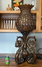 HUGE Vtg MCM Hollywood Regency Pineapple Sculptural Lamp (VERY RARE) picture