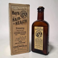 Antique Hay's Hair Health Bottle Original Box Salon Barber Apothecary Display picture