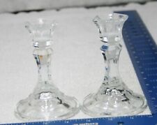 Vintage Crystal Pressed Glass Candlestick 4 3/4
