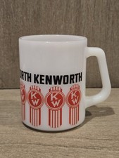 Vintage Kenworth Semi Truck Federal Milk Glass Coffee Mug picture