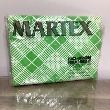 Vintage MARTEX No Iron Percale Full Flat Sheet Green White Plaid Picket picture