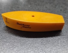 Vintage Yellow Amber Bakelite Phenolic Resin Stand Base Boat Form Inscribed 47g picture
