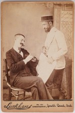 Cabinet Card Luckhaus Newspaper Reporters Taking Notes New South Bend Indiana picture