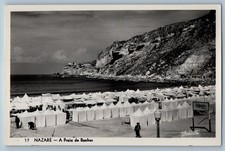 Nazare Oeste Portugal Postcard The Bathing Beach c1940's Unposted RPPC Photo picture