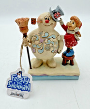 Jim Shore Frosty the Snowman Christmas Figurine Girl & Broom 6001579 NEW picture