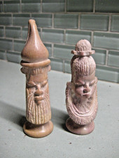 2 Carved Stone Tibetan Asian African Polynesian ??  Figurines 3