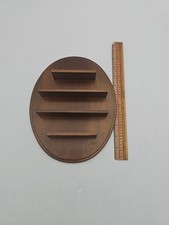 VTG Oval Wood Thimble Display Shelf Wall Rack Ornate Carving Cottage Core picture