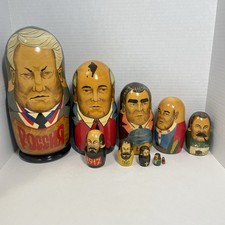 12” Tall Russian Soviet Leaders 10 Nesting Matryoshka Dolls By Epifanov 1993 picture