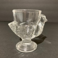 Vintage Glass Hen Chicken Shaped Egg Cup By Luminarc Made In France picture