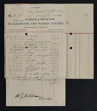 1897 antique HODGES BRUNTON cripple creek co BILLHEAD blacksmith wagon maker sho picture