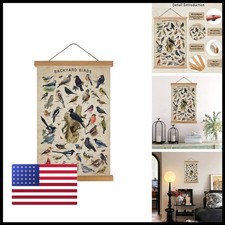 KAIRNE Vintage Backyard Birds Canvas Wall Art Set 35x56cm Hummingbird picture