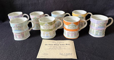 Vintage 1992 The Lenox Village Coffee Mugs fine porcelain Cafe Set of 8 picture