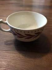 HOMER LAUGHLIN USA RED HEMLOCK VINTAGE DINNERWARE TEA CUP LEAF PATTERN picture