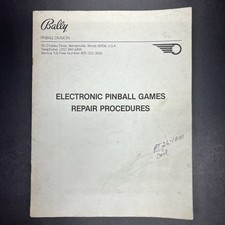 Bally Electronic Pinball Games Repair Procedures Manual.  80 Pages & Diagrams. ￼ picture