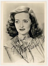 Bette Davis 1940 Autographed Photo Double Weight Sepia Portrait Hand Signed picture