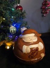 Vintage Studio Pottery Santa Figurine Handcrafted Ceramic Christmas Decor picture
