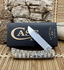 Case XX USA Pocket Worn Hand Fired Crandall Jig Gray Bone Sod Buster Jr. Knife picture