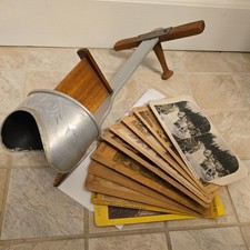 Antique Victorian Edwardian Perfecscope Wooden Stereoscope Viewer & Photographs picture