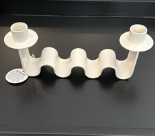 NEW Meso Helen Wave Dual Taper Candlestick Holder White Modern Metal NIB picture