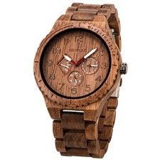 BEWELL Wood Watches for Men Analog Quartz Date Retro Handcraft Lightweight Wo... picture