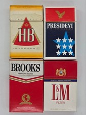 Vintage Cigarette Empty Collectibles Lot of 4 HB President Brooks L&M picture