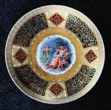 19th Century Royal Vienna Plate Classic Scene Beehive Mark Signed FNH Gilt picture