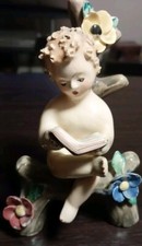 Capodimonte Porcelain Girl In Tree - Singing Sheet Music - Made In Italy picture