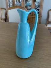 Vintage Luccas Restaurant Pottery Pitcher Los Angeles CA Turquoise picture