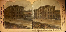 1906 Earthquake & Fire Views San Francisco Post Office Stereoview Lot of 2 cards picture
