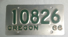 Vtg. 1966 Oregon Motorcycle License Plate picture