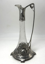 Museum Spec Orivit AG 1895 German Art Nouveau Flowing Silver & Crystal Decanter picture