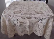 Vintage Renaissance Tape Lace Banquet Tablecloth Ecru Cotton Unused Battenburg picture