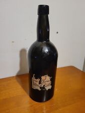 Antique Three-Piece Mold Black Glass Ale Bottle Deep Sand Pontil 1850's WOW... picture