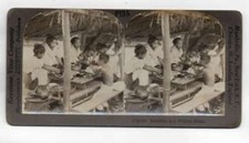 Philippines Mealtime in a Filipino Home Antique Stereoview J76770 picture