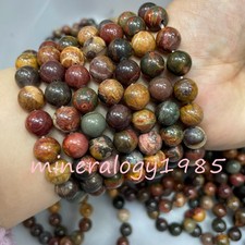 10mm  Wholesale 10Pcs  colorful Stone ball beads 7.5'' Crystal Bracelet picture