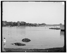 Photo:Manchester Massachusetts Harbor Landscape Pavilions Swimmers c1906 picture