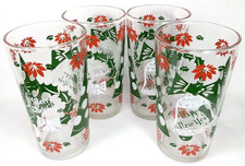 Continental Can Company Hazelware Christmas Tumbler Set Of 4 Vintage 1950s picture