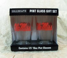 University Of Mississippi Ole Miss Glass Gift Set 16 oz Pint NCAA - SEE DETAILS picture
