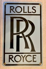 ROLLS-ROYCE AUTOMOBILES ADVERTISING SIGN Heavy Metal Porcelain 12