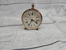 Vintage Bulova Alarm Clock  Gold-Tone Wind-Up Made In Germany H008 picture