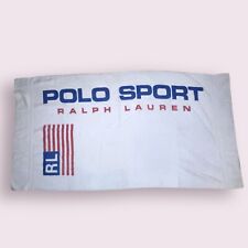 Vintage 1990's Polo Sport Ralph Lauren SPELLOUT Flag Beach Bath Towel 65” x 33” picture