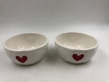 B/Harbor Ceramic 6in Red Heart Cereal Bowl Set For 2 DD01B17001 picture