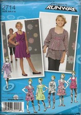 SIMPLICITY 2714 GIRLS SWEETHEART NECK DRESSES TUNIC PATTERN SIZE 8 10 12 14 16 picture