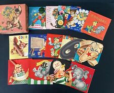 Vintage Toycards Toy Cards Complete Set 14 Greeting Cards w/Box Gum Balloon + picture